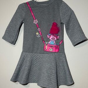 Trolls Gray and Pink Kids Dress